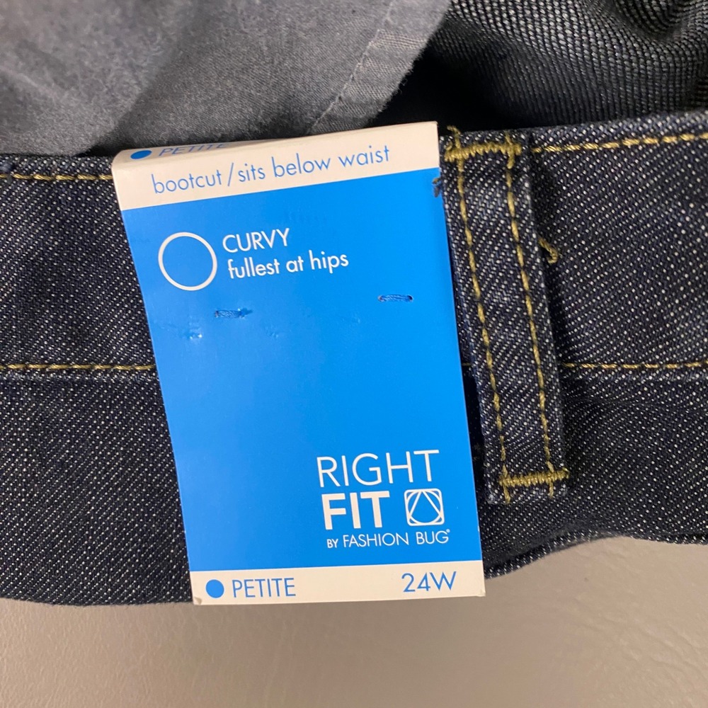 Fashion Bug Bootcut Jeans Right Fit 24W Petite Curvy Dark Wash Denim New NWT - Picture 3 of 14